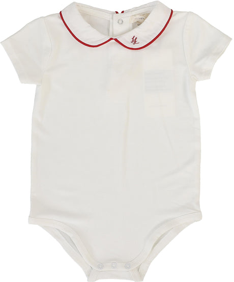 Analogie by Lil Legs Signature Collection Baby Boys Girls Peter Pan Piping Bodysuit - PPOP