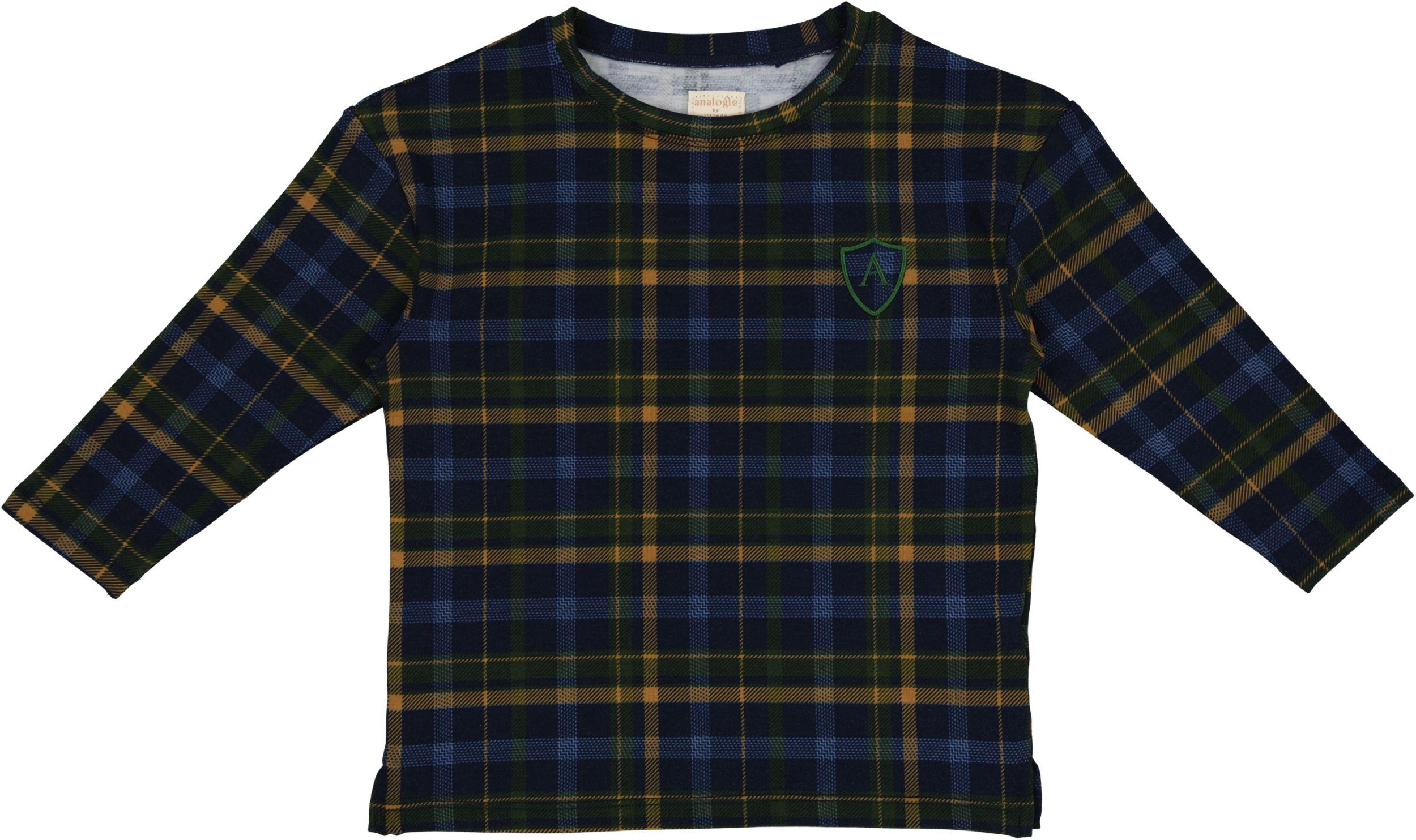Analogie by Lil Legs Plaid Collection Boys Long Sleeve Boxy Tee T shir ShirtStop