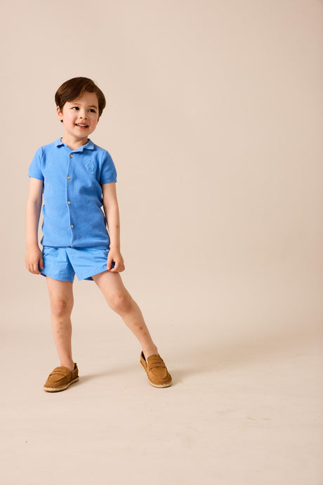 Analogie by Lil Legs Signature Collection Boys Grandpa Knit Short Sleeve Sweater - SGSW