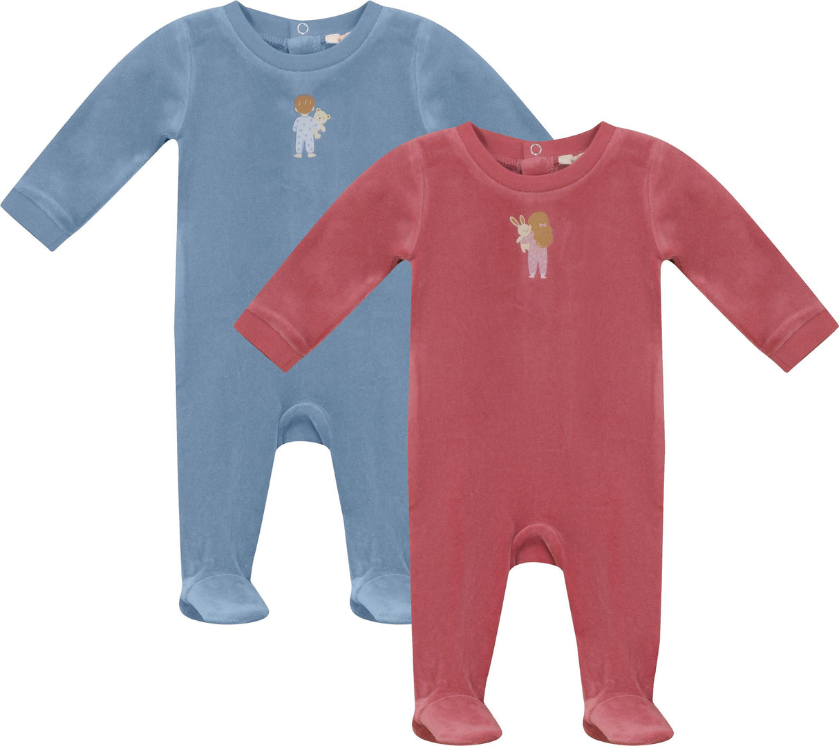 Fragile Baby Boys Girls Velour Footie - WB6CP7473