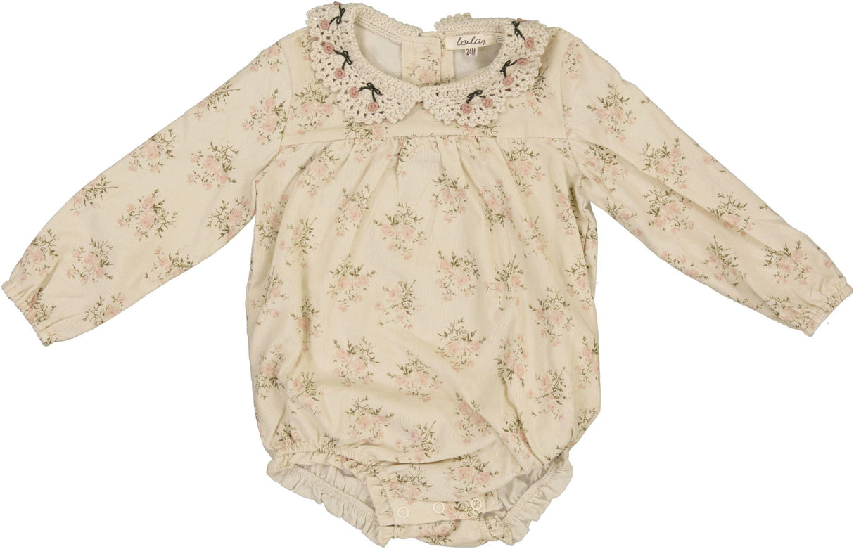 Lola Baby Girls Crochet Collar Romper - WB5CP7244O