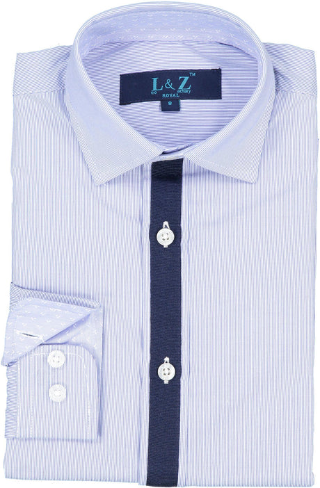 L & Z Royal Boys Long Sleeve Pinstripe Dress Shirt - 5806
