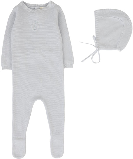 Analogie by Lil Legs Signature Collection Baby Boys Crest Knit Footie & Bonnet Set - CKFB