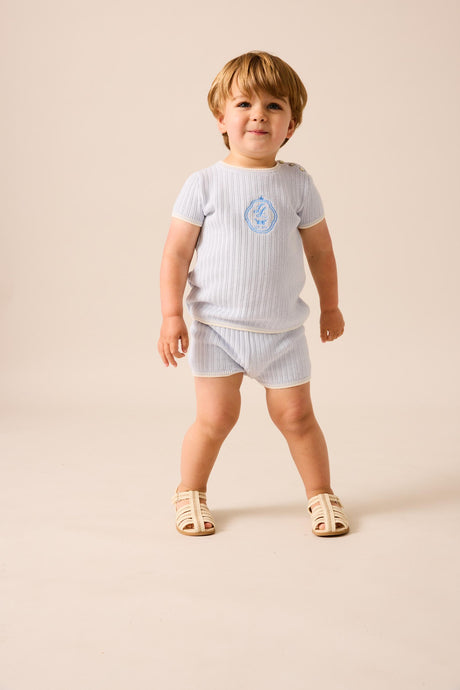 Analogie by Lil Legs Signature Collection Baby Boys Knit Emblem Outfit - SBKES
