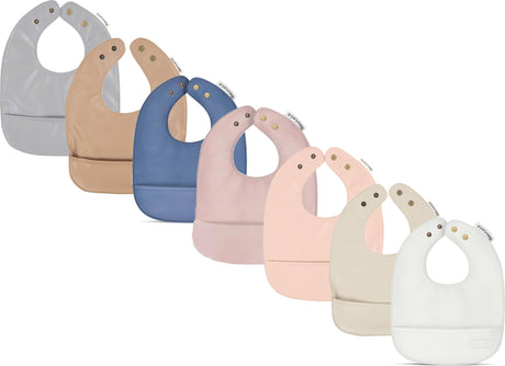Bleu La La Vegan Leather Bib - Solid