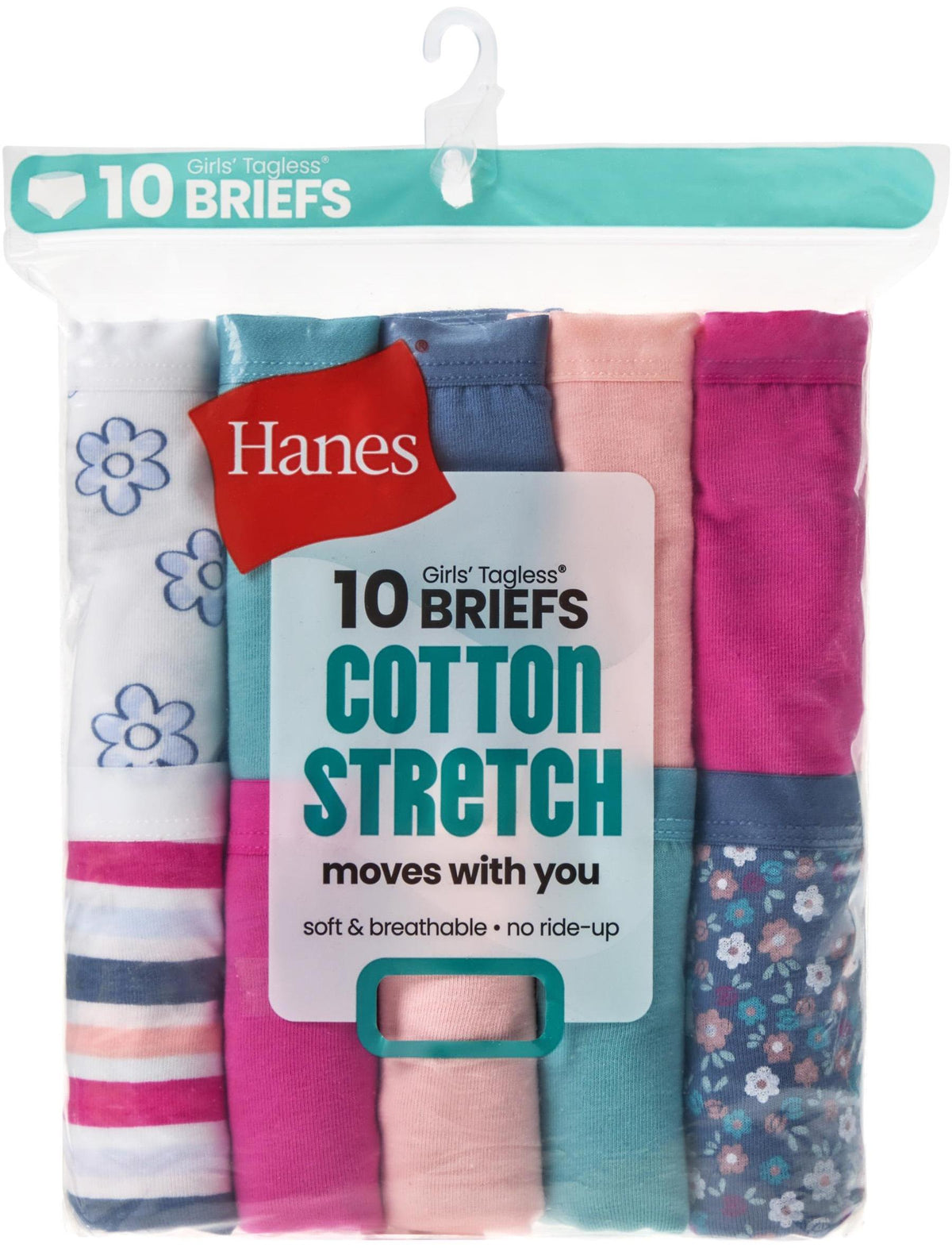 Hanes Girls Assorted Briefs 10 Pack - GCSB10