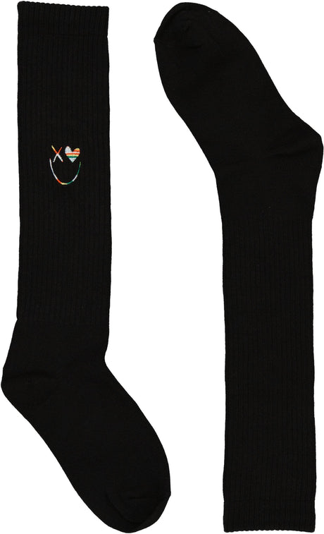 Zubii Girls Embroidered Colorful Smiley Knee Socks - 1058
