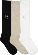 Zubii Girls Embroidered Colorful Smiley Knee Socks - 1058