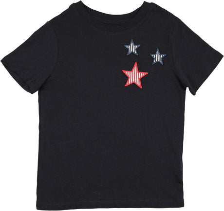Bopop Boys Girls Pinstripe Stars Short Sleeve T-shirt - TR115