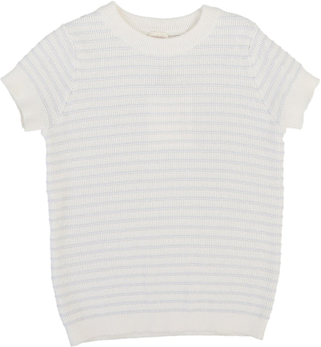 Analogie by Lil Legs Mountain Meadows Collection Boys Textured Stripe Short Sleeve Sweater - TSKC