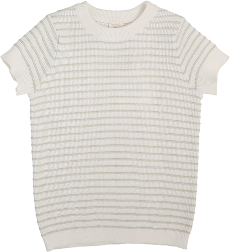 Analogie by Lil Legs Mountain Meadows Collection Boys Textured Stripe Short Sleeve Sweater - TSKC