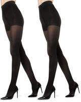 Memoi Womens Microfiber Opaque Control Top Tights 2 Pack - MO-646