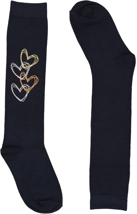 BlinQ Girls Glitter Scribble Hearts Knee Socks - 905