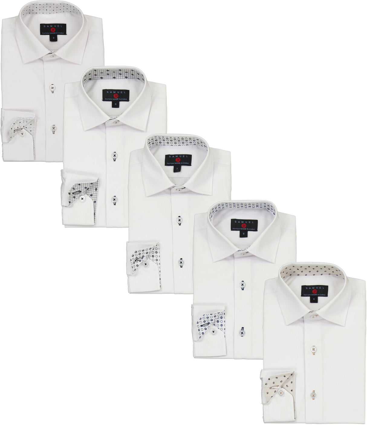 Samuel Jr Boys Long Sleeve Dress Shirt with Contrast - Fall 2025