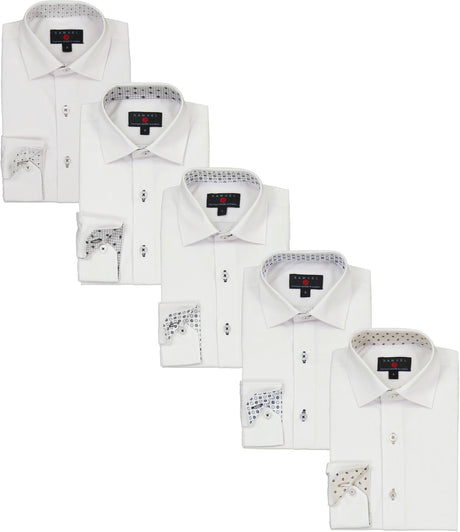 Samuel Jr Boys Long Sleeve Dress Shirt with Contrast - Fall 2025