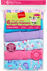 Hanes Toddler Girls Briefs Assorted 6 Pack - TABBR6