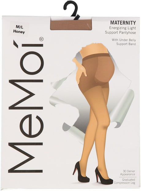 Memoi Womens Maternity 30 Denier Energizing Light Support Pantyhose - MA-403