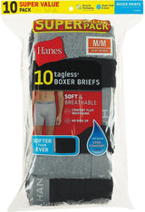 Hanes Mens TAGLESS® Boxer Briefs Underwear 10 Pack - 2349K0