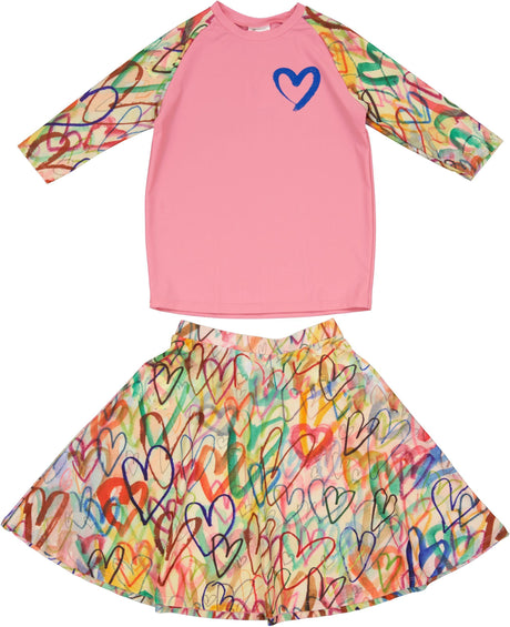 By The Wai Girls Swim Outfit - Graffiti Heart