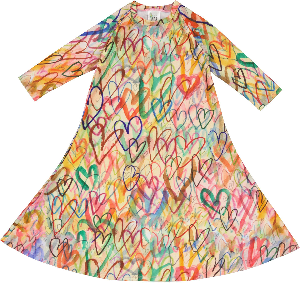 By The Wai Girls Swim Dress - Graffiti Heart