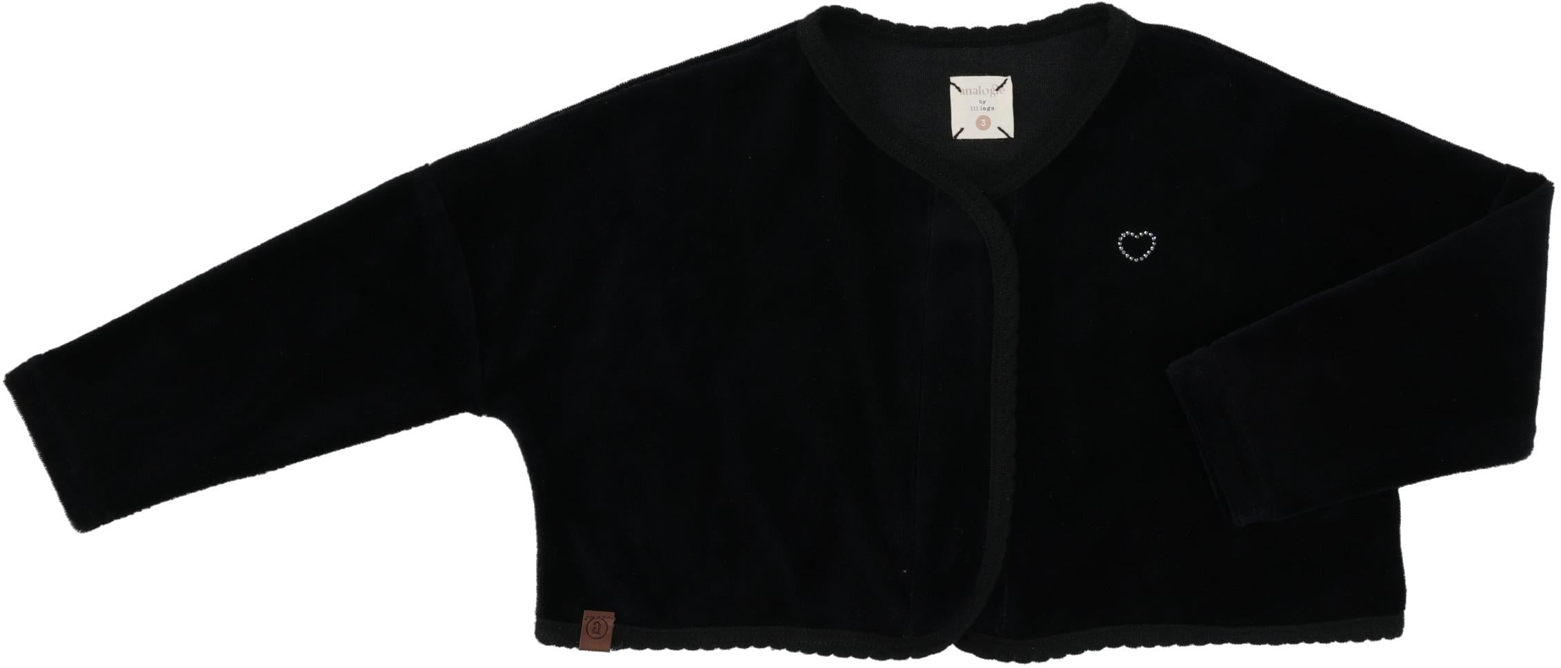 Analogie by Lil Legs Velour Collection Girls Cardigan