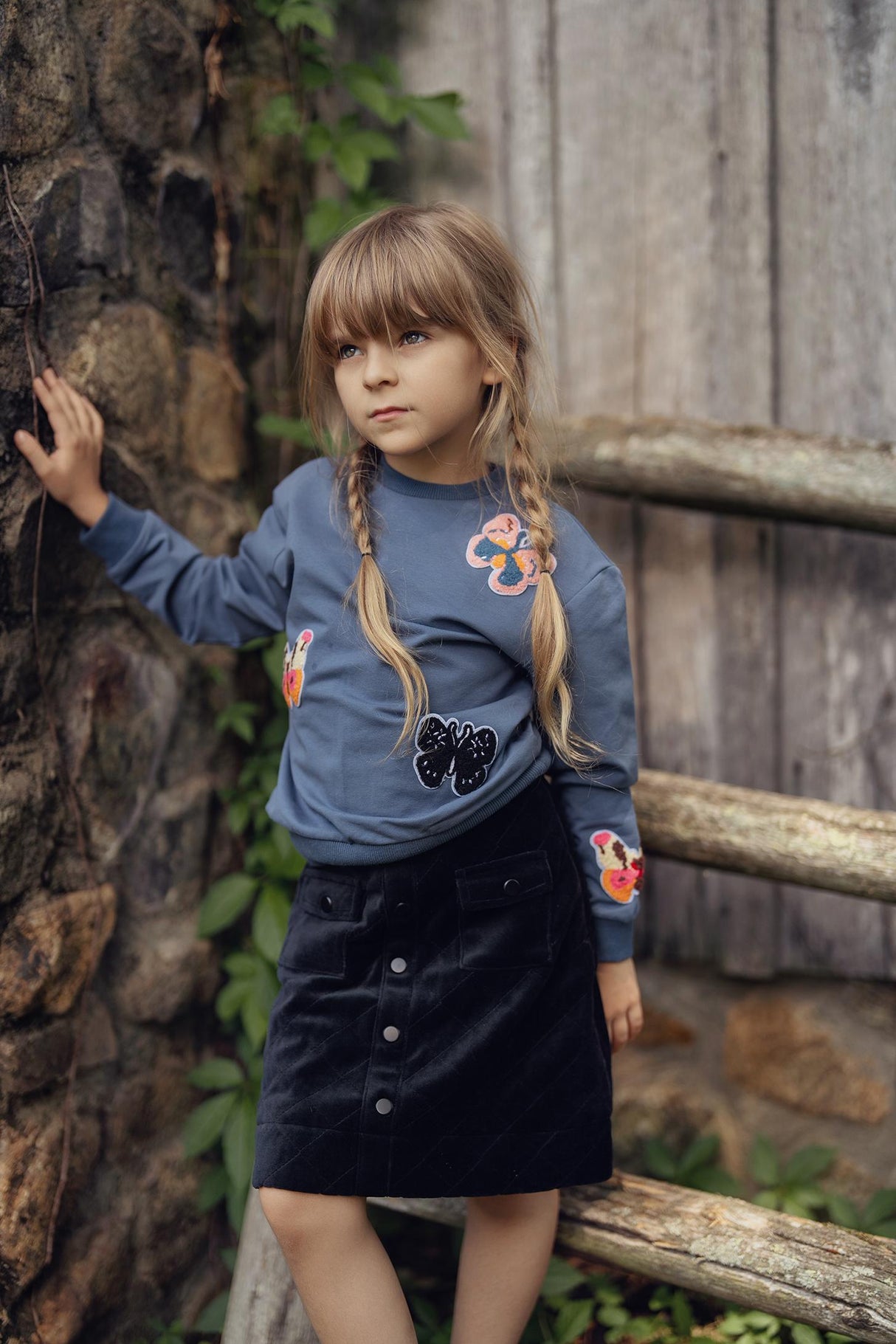 Charlotte & George Girls Butterfly Sweatshirt - WB5CP7247