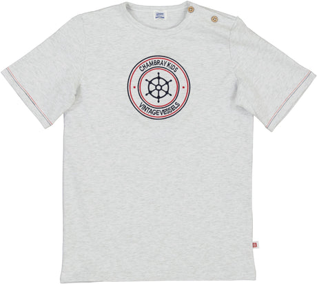 Chambray Boys Marine Short Sleeve T-shirt - MR716