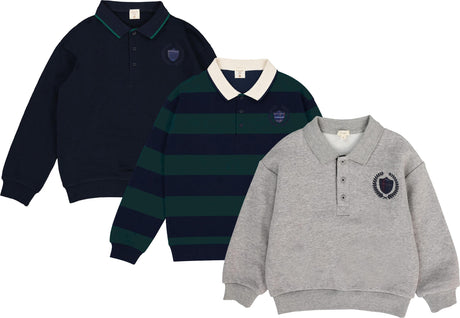 Analogie by Lil Legs Fan Club Collection Boys Long Sleeve Polo Sweatshirt - AF26S521