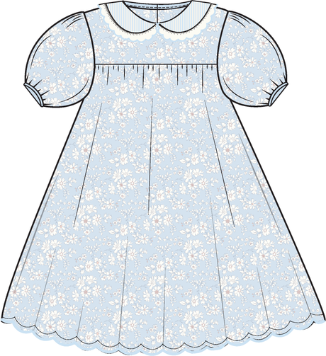 Analogie by Lil Legs Mountain Meadows Collection Girls 3/4 Sleeve Dress - MMDQ