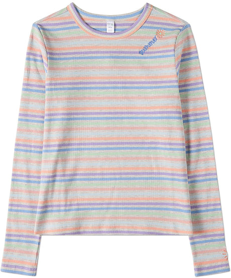 Memoi Girls Teens Summer Sun Striped Long Sleeve T-shirt - MKC-114