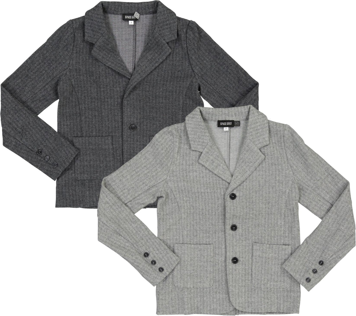 Space Gray Boys Herringbone Blazer - WB5CY2738B