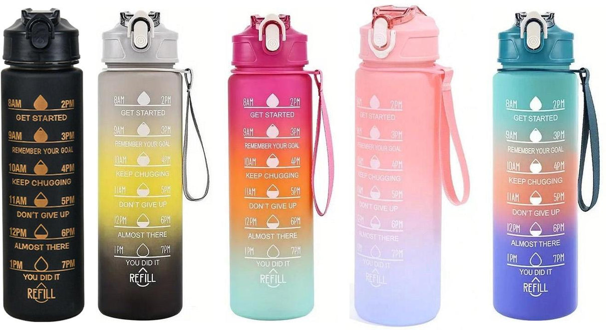 ShirtStop Motivational 25 oz Water Bottle with Carry Strap - Motivational-25