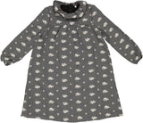 Space Gray Girls Checked Embroidered Dress - WB5CY2758D
