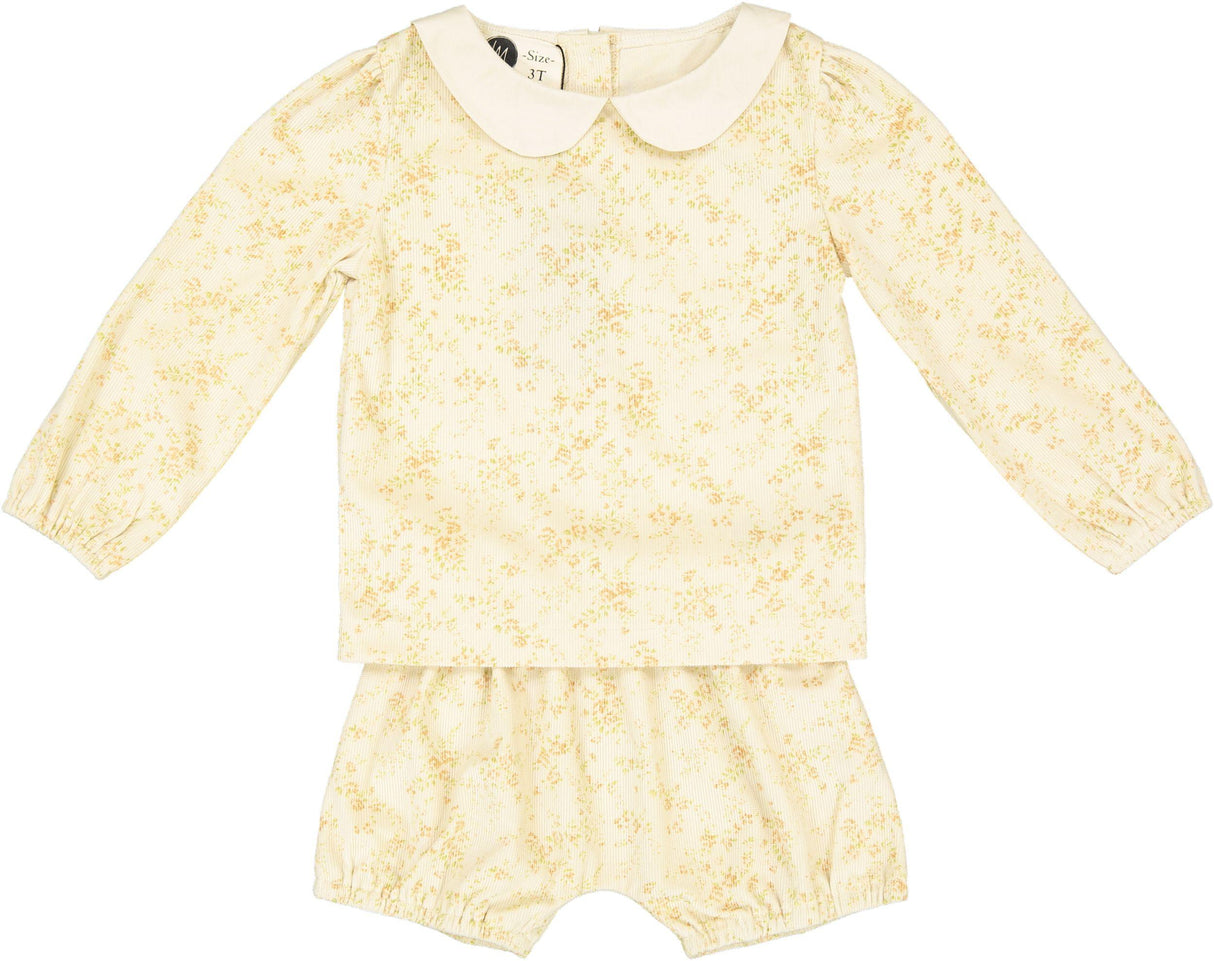 Maniere Baby Girls Corduroy Collar Outfit - CCSW22