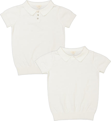 Lil Legs Knit Basic Collection Boys Short Sleeve Knit Polo Sweater - SSKP