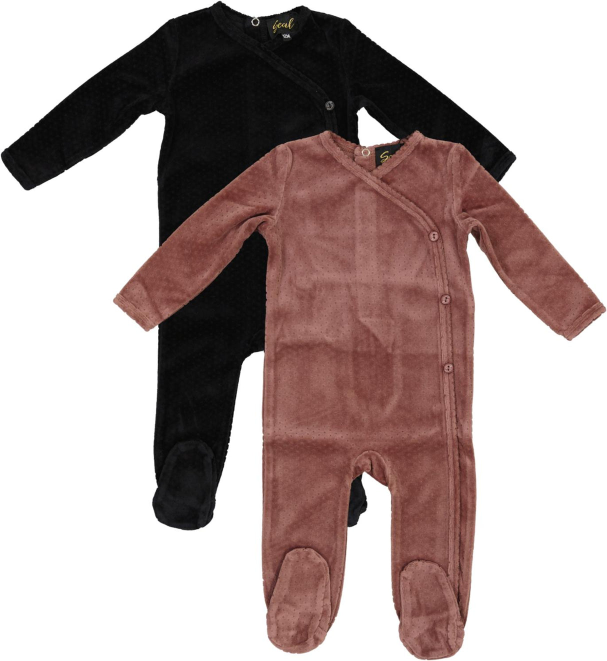 Seal Baby Boys Girls Dotted Velour Stretchie - WB5CY2797O