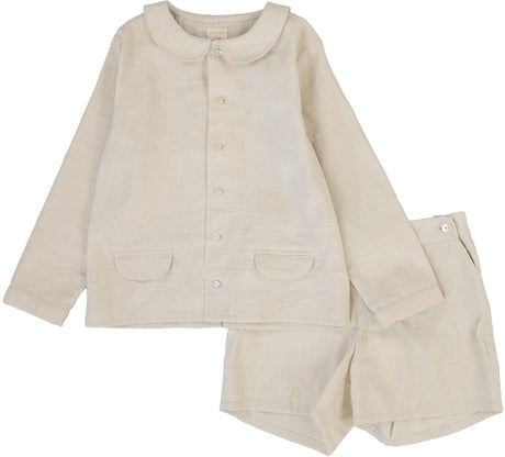 Analogie by Lil Legs  Embroidered Linen Collection Boys Suit Outfit - SLST