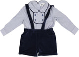 The Umbrella Academy Baby Boys Checked Shirt & Velvet Overall Outfit - WB5CY2807O