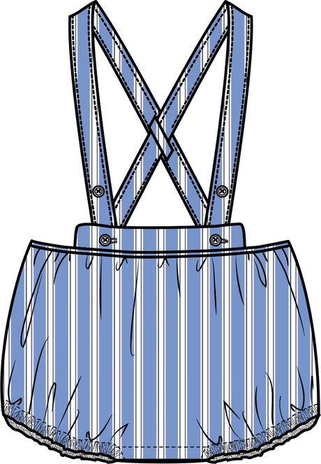 Analogie by Lil Legs Downtown Collection Baby Boys Striped Suspender Bloomers - DLSB