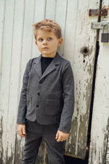 Space Gray Boys Herringbone Blazer - WB5CY2738B