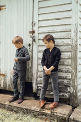 Space Gray Boys Herringbone Blazer - WB5CY2738B