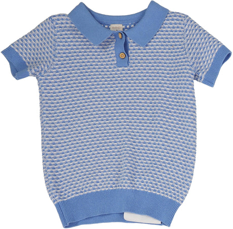 Analogie by Lil Legs Downtown Collection Boys Short Sleeve Multi Knit Polo Sweater - MKPL