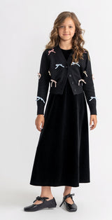 Seal Girls Velour Maxi Jumper Robe & Cardigan Set - WB5CY2748