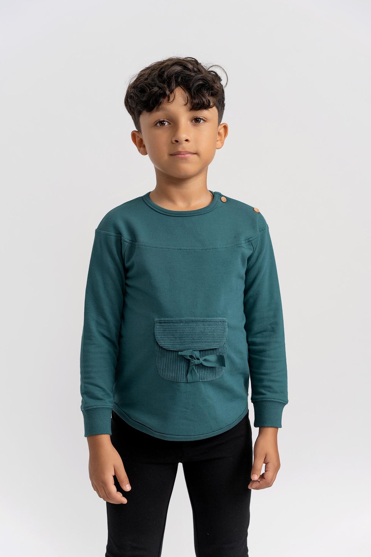 Puddles Boys Girls Corduroy Pocket Sweatshirt - WB5CY2803T