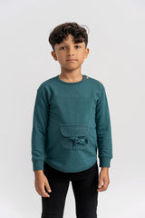 Puddles Boys Girls Corduroy Pocket Sweatshirt - WB5CY2803T