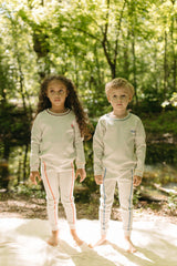 Crew Lounge Boys Girls Color Stitch Cotton Pajamas - SG3214