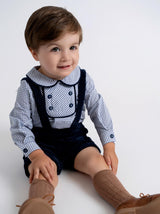 The Umbrella Academy Baby Boys Checked Shirt & Velvet Overall Outfit - WB5CY2807O