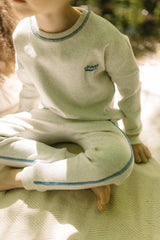 Crew Lounge Boys Girls Color Stitch Cotton Pajamas - SG3214