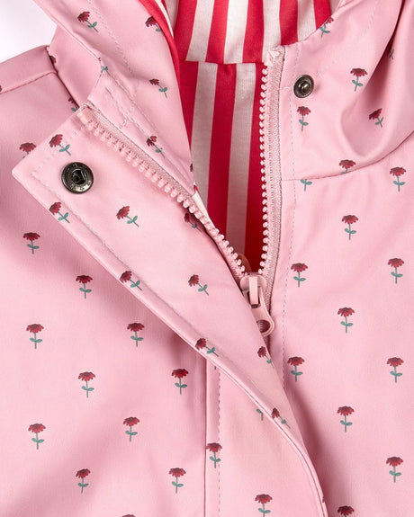 Memoi Girls Flowers In Bloom Lined Raincoat with Pouch - MKA-1000