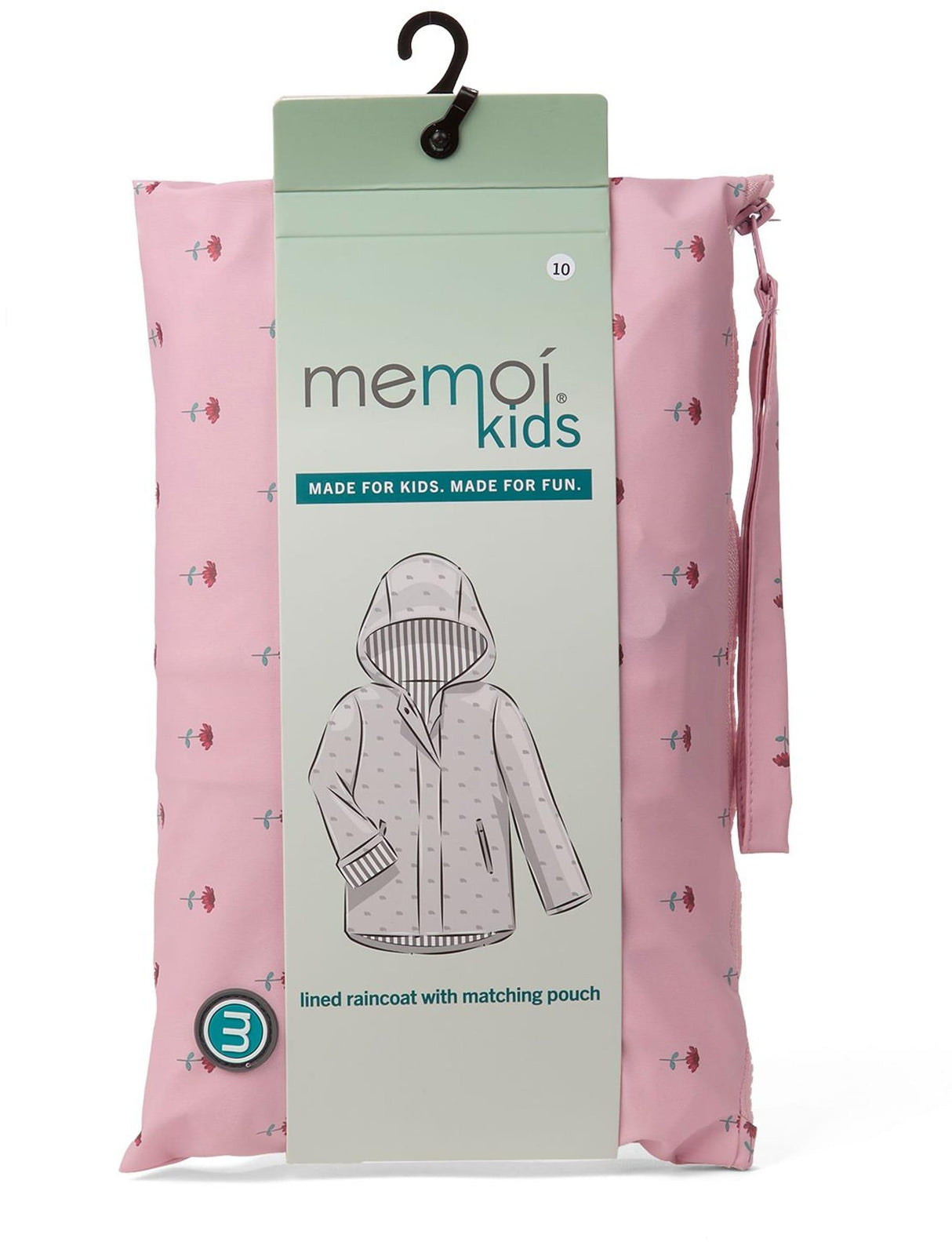 Memoi Girls Flowers In Bloom Lined Raincoat with Pouch - MKA-1000